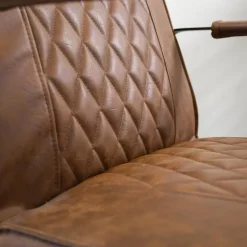 Industriële fauteuil Peter Cognac - Kunstleder - Bruin