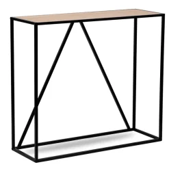 Industriële houten en zwarte metalen consolestijl