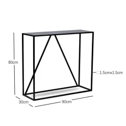 Industriële houten en zwarte metalen consolestijl