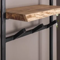 Industriële kapstok Naomi acaciahout metaal - 30x51x80 cm - Hout - Bruin