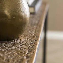 Industriële sidetable Lizzy metallic brons - 25x75x75 cm - Brons - Bronskleurig