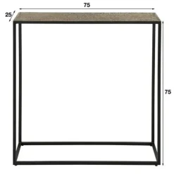 Industriële sidetable Lizzy metallic brons - 25x75x75 cm - Brons - Bronskleurig