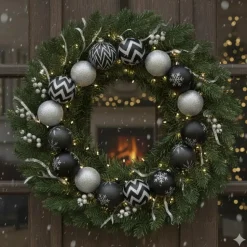 Inge Christmas Goods Kerstballen - 9st - kunststof zwart - 6 cm