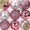 Inge Christmas Goodz kerstballen 9x - 6 cm -kunststof -roze