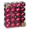 Inge Christmas kerstballen - 44x - bessen roze - kunststof - mix
