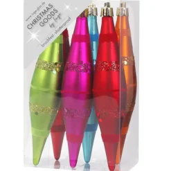 Inge goods Kerstballen - 6 stuks - pegels - gekleurd - 15 cm