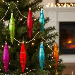 Inge goods Kerstballen - 6 stuks - pegels - gekleurd - 15 cm