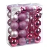 Inge goods Kerstballen - 47 stuks - roze - mat - glans - met piek