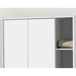 Interiax Kledingkast 'Amelie' - Wit - 3 Deurs - 180x120x54 cm