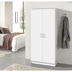 Interiax Kledingkast 'Amelie' - Wit - 2 Deurs - 180x80x40 cm