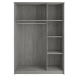 Interiax Kledingkast 'Amelie' - Grijze Eik - 3 Deurs - 180x120x54 cm