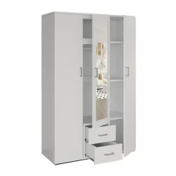 Interiax Kledingkast 'Lena' - Wit - 3 Deurs - 185x120x52cm