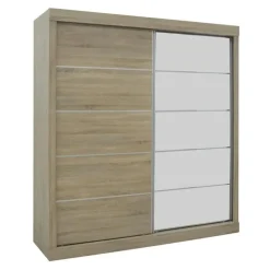 Interiax Kledingkast 'Mila' - Sonoma Eik - Schuifdeurkast - 197x182x52 cm