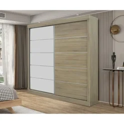 Interiax Kledingkast 'Mila' - Sonoma Eik - Schuifdeurkast - 197x182x52 cm