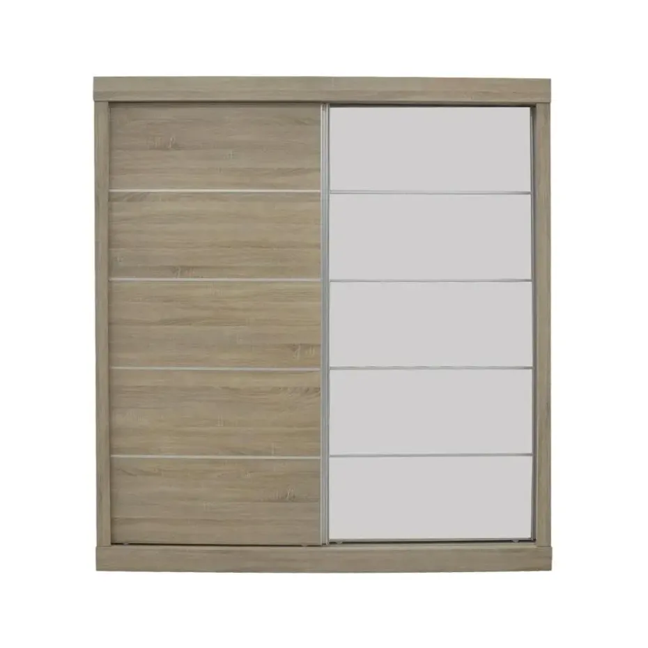 Interiax Kledingkast 'Mila' - Sonoma Eik - Schuifdeurkast - 197x182x52 cm