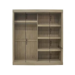 Interiax Kledingkast 'Mila' - Sonoma Eik - Schuifdeurkast - 197x182x52 cm