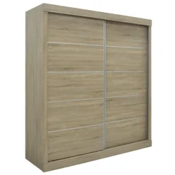 Interiax Kledingkast 'Mila' - Sonoma Eik - Schuifdeurkast - 197x182x52 cm