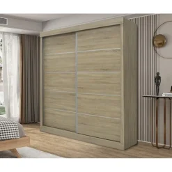 Interiax Kledingkast 'Mila' - Sonoma Eik - Schuifdeurkast - 197x182x52 cm