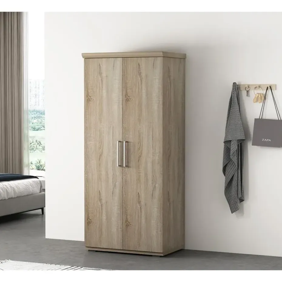 Interiax Kledingkast 'Mila' - Sonoma Eik - 2 Deurs - 183x80x52cm