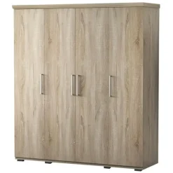 Interiax Kledingkast 'Mila' - Sonoma Eik - 4 Deurs - 183x160x52cm