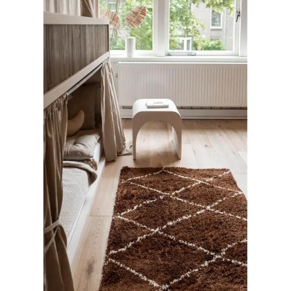 Interieur05 berber vloerkleed Nea roest/creme - 190 x 135 cm