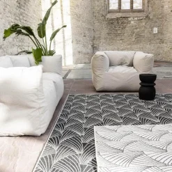 Interieur05 Buitenkleed Deco zwart/wit - 230 x 160 cm