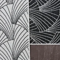 Interieur05 Buitenkleed Deco zwart/wit - 230 x 160 cm