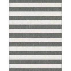 Interieur05 Buitenkleed Stripes Grijs/Wit dubbelzijdig - 230 x 160 cm