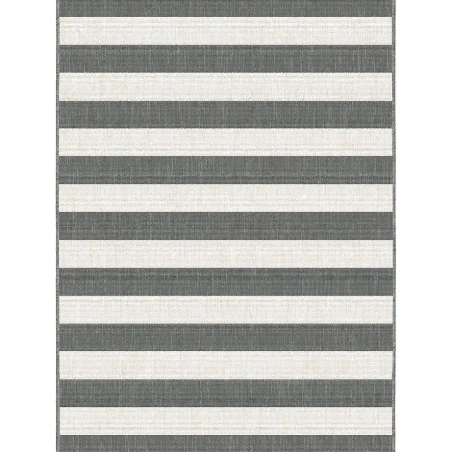 Interieur05 Buitenkleed Stripes Grijs/Wit dubbelzijdig - 230 x 160 cm