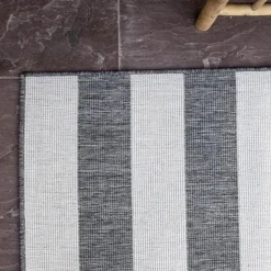 Interieur05 Buitenkleed Stripes Grijs/Wit dubbelzijdig - 230 x 160 cm