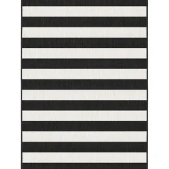 Interieur05 Buitenkleed Stripes zwart/wit dubbelzijdig - 290 x 200 cm