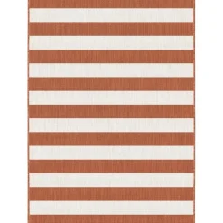 Interieur05 Buitenkleed Stripes roest/wit dubbelzijdig - 290 x 200 cm