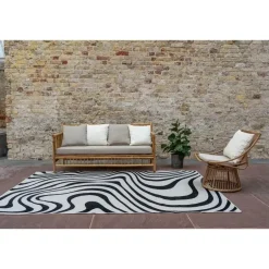 Interieur05 Buitenkleed Swirl Zwart - 290 x 200 cm