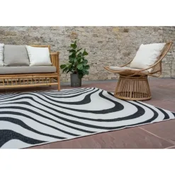 Interieur05 Buitenkleed Swirl Zwart - 290 x 200 cm