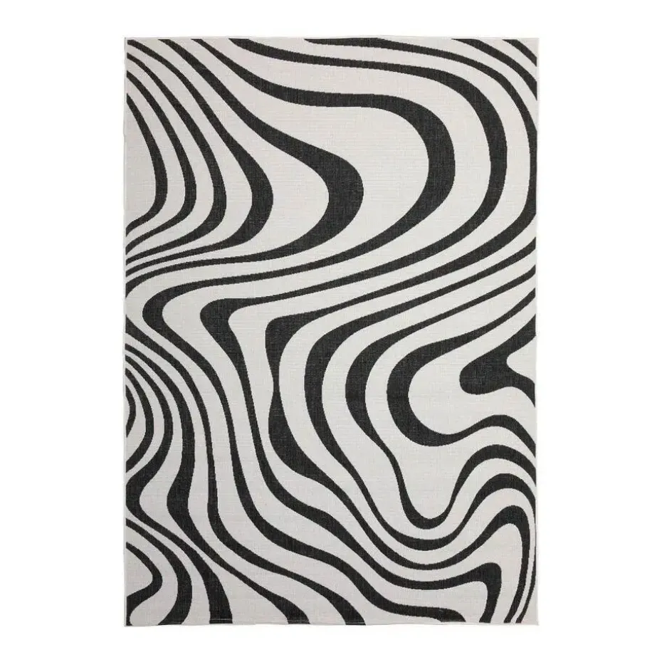 Interieur05 Buitenkleed Swirl Zwart - 290 x 200 cm