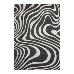 Interieur05 Buitenkleed Swirl Zwart - 340 x 240 cm