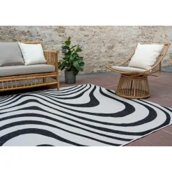 Interieur05 Buitenkleed Swirl Zwart - 340 x 240 cm