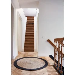 Interieur05 EVA Interior rond Vloerkleed Jute Naturel/Antraciet - 240 x 240 cm