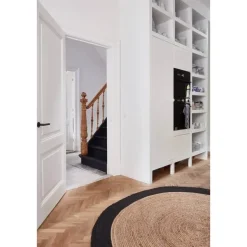 Interieur05 EVA Interior rond Vloerkleed Jute Naturel/Antraciet - 240 x 240 cm