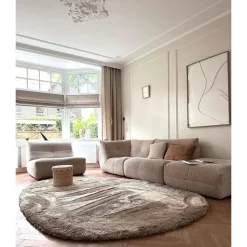 Interieur05 Hoogpolig vloerkleed Odelia beige/wit - 200 x 290 cm