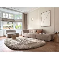 Interieur05 Hoogpolig vloerkleed Odelia beige/wit - 200 x 290 cm