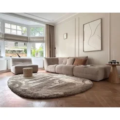 Interieur05 Hoogpolig vloerkleed Odelia beige/wit - 200 x 290 cm