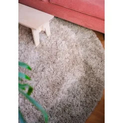 Interieur05 hoogpolig vloerkleed polyester Pilo groen/beige - 240 x 240 cm