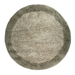 Interieur05 hoogpolig vloerkleed polyester Pilo groen/beige - 160 x 160 cm