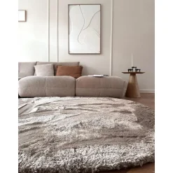 Interieur05 Hoogpolig vloerkleed Odelia beige/wit - 80 x 150 cm