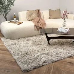 Interieur05 Hoogpolig vloerkleed Nika Ivoor - 240 x 340 cm