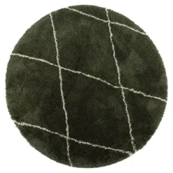 Interieur05 rond berber vloerkleed Nea groen/cream - 160 x 160 cm