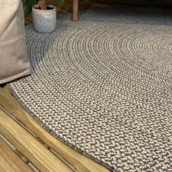 Interieur05 rond buitenkleed grijs Solid - 200 x 200 cm