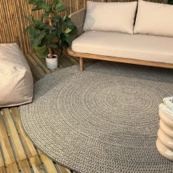 Interieur05 rond buitenkleed grijs Solid - 200 x 200 cm