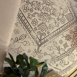 Interieur05 rond buitenkleed zwart/wit Nova - 240 x 240 cm